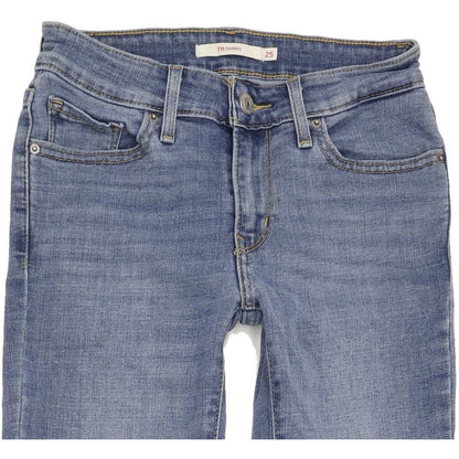 Levi's 711 Women Blue Skinny Slim Stretch Jeans W25 L32