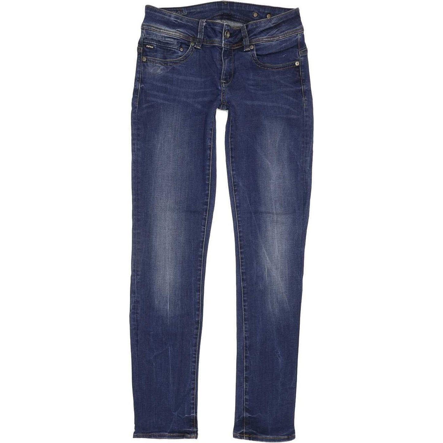 G-Star Midge Saddle Mid Women Blue Straight Slim Stretch Jeans W30 L32