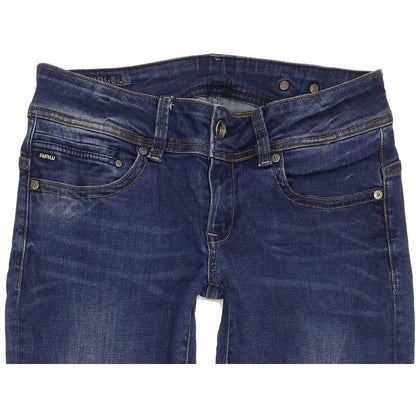 G-Star Midge Saddle Mid Women Blue Straight Slim Stretch Jeans W30 L32