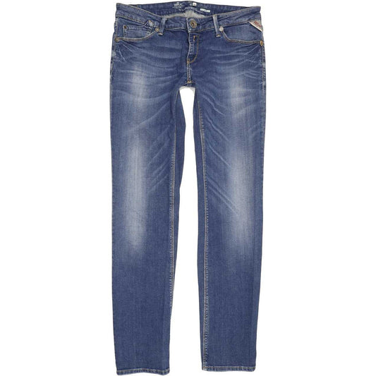 Replay Roxeanne Women Blue Straight Slim Stretch Jeans W28 L31