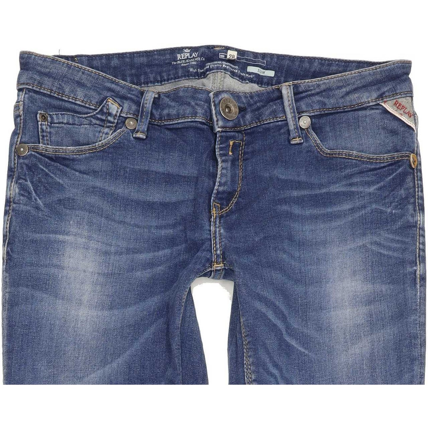 Replay Roxeanne Women Blue Straight Slim Stretch Jeans W28 L31