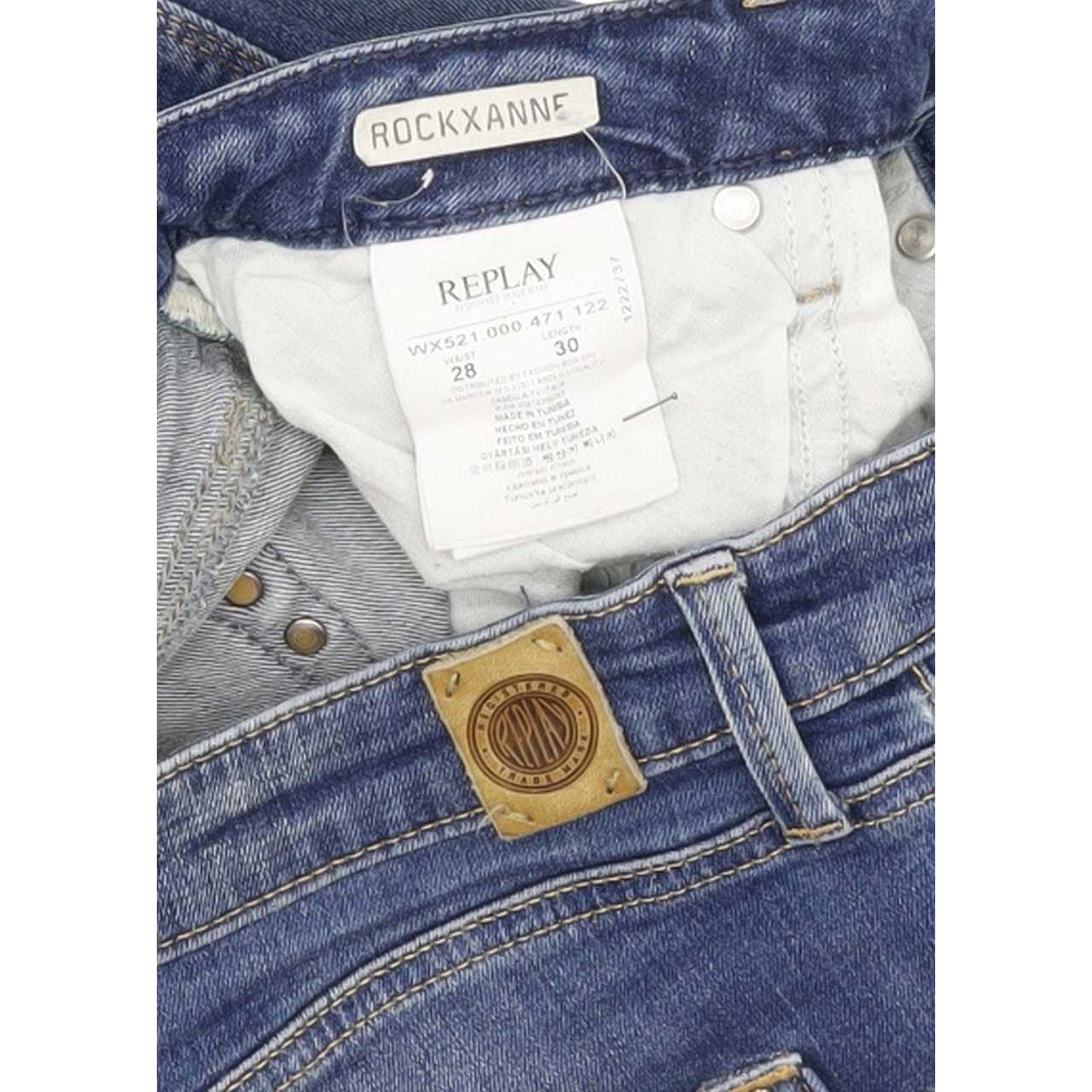 Replay Roxeanne Women Blue Straight Slim Stretch Jeans W28 L31