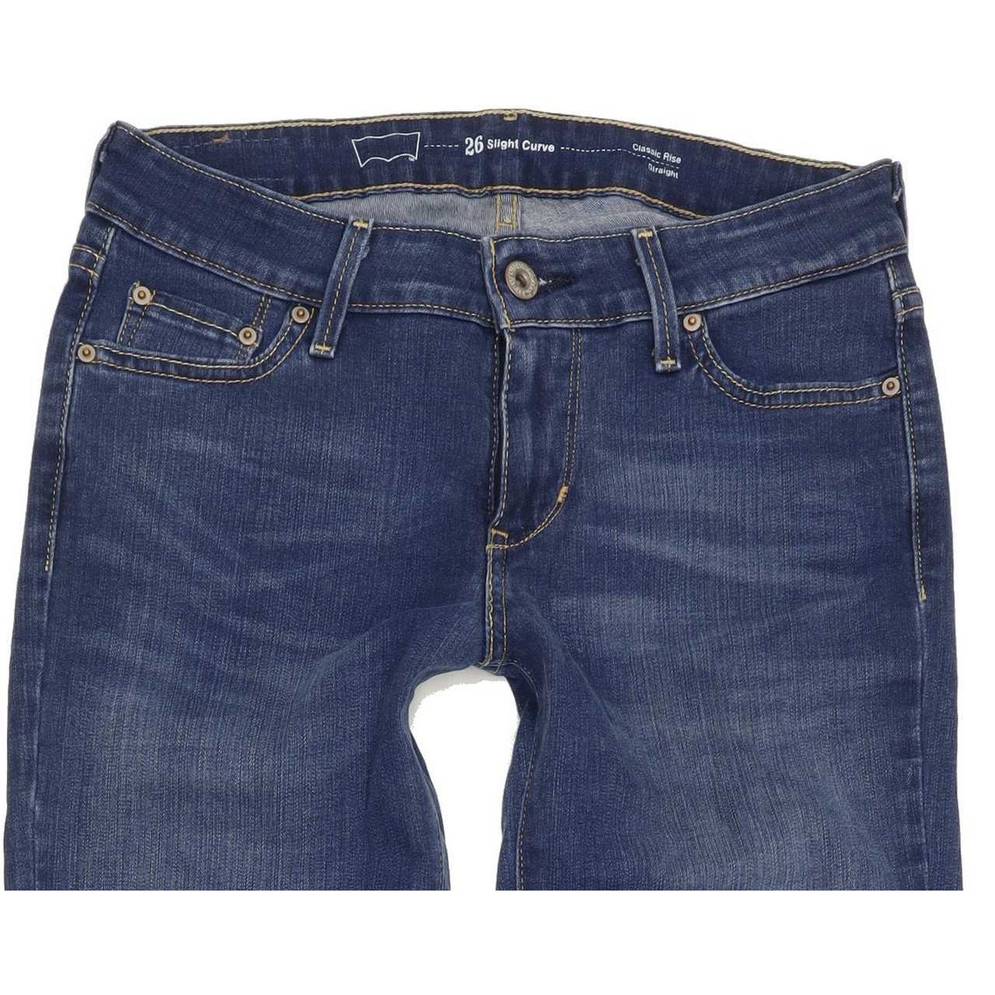 Levi's Slight Curve Women Blue Straight Classic Stretch Jeans W26 L34