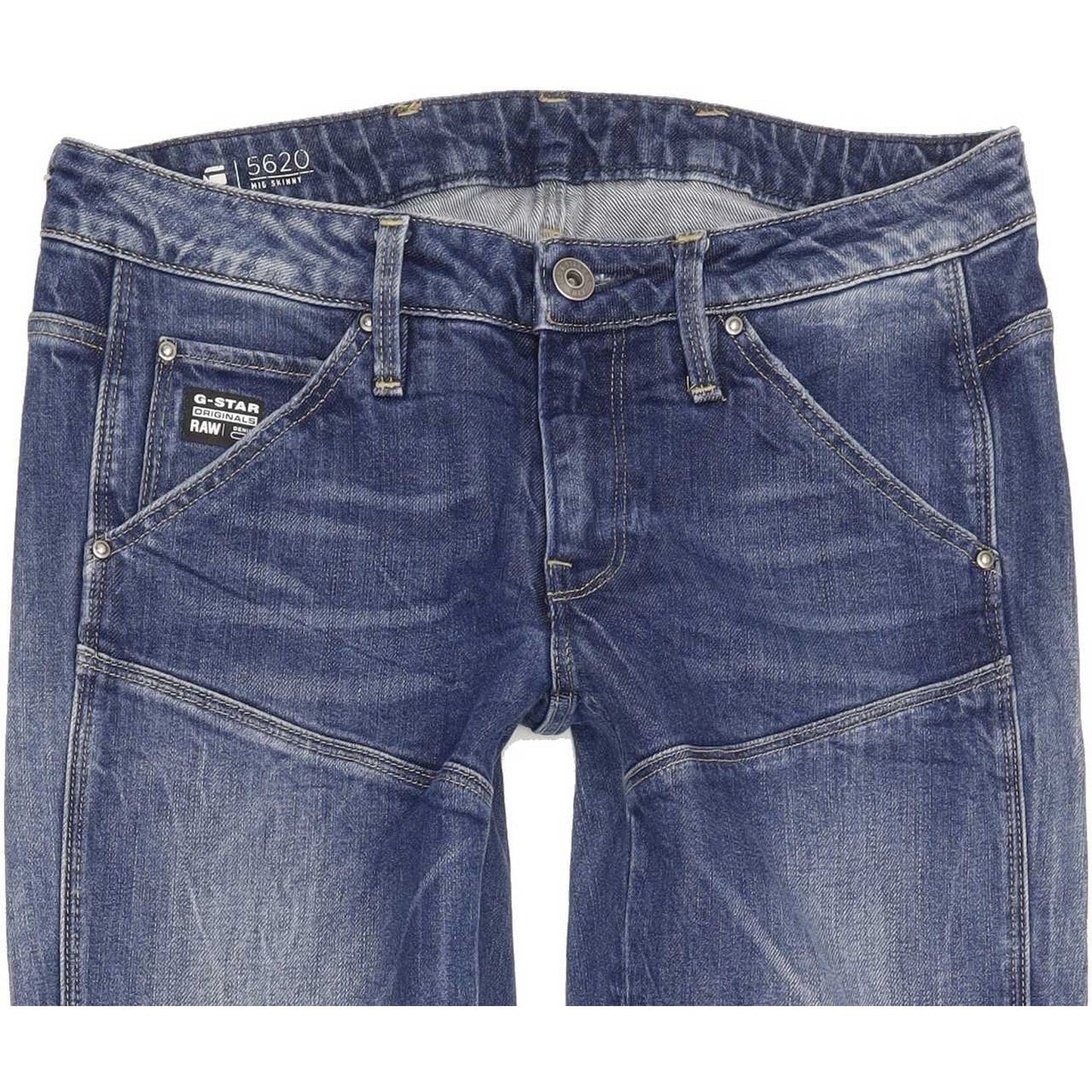 G-Star 5620 Mid Women Blue Skinny Slim Stretch Jeans W26 L32