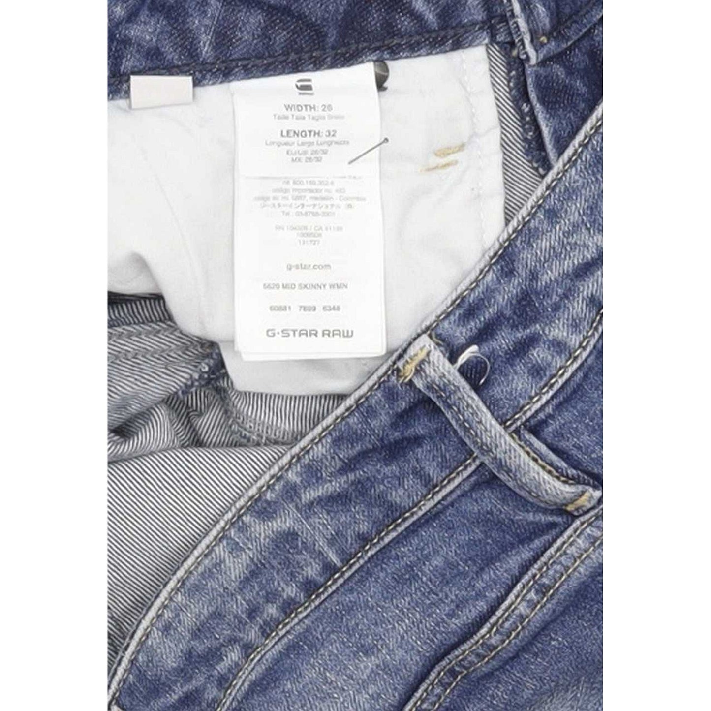 G-Star 5620 Mid Women Blue Skinny Slim Stretch Jeans W26 L32