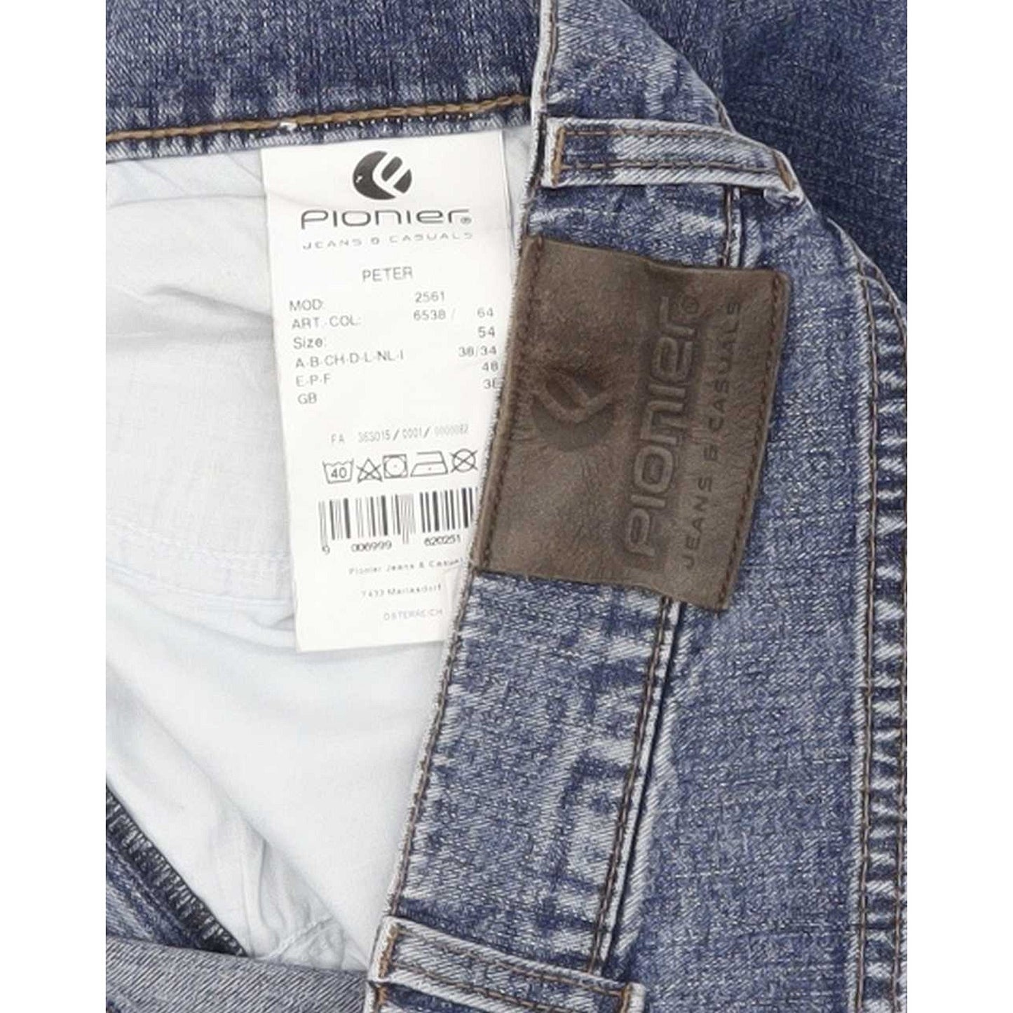 Pioneer Peter Men Blue Straight Regular Stretch Jeans W38 L33