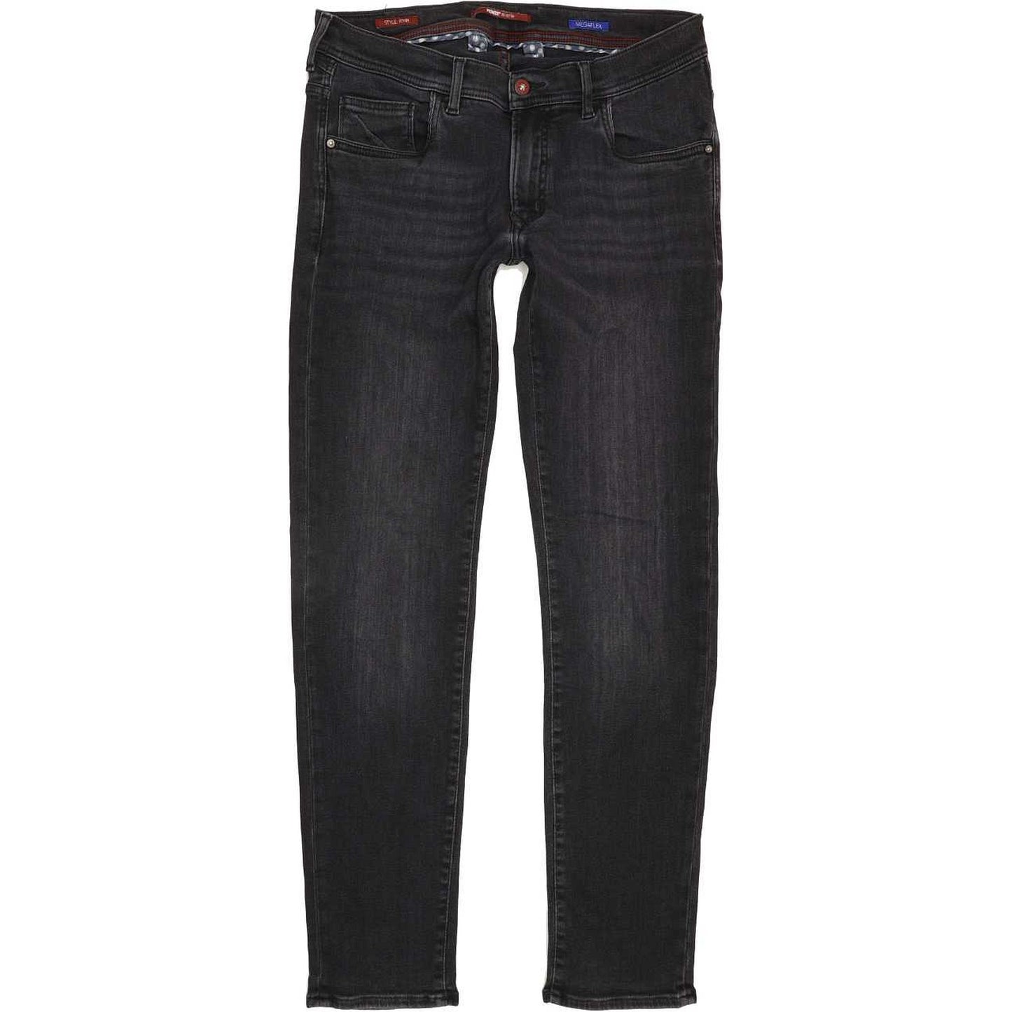 Pioneer Ryan Men Black Straight Regular Stretch Jeans W34 L33