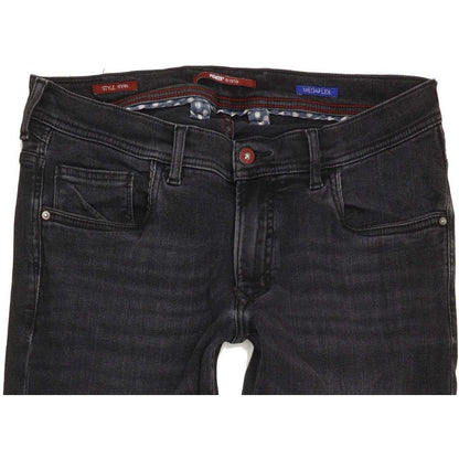 Pioneer Ryan Men Black Straight Regular Stretch Jeans W34 L33