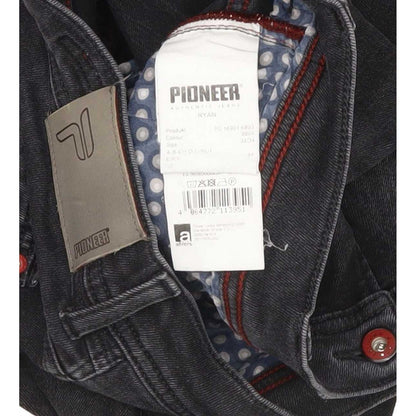 Pioneer Ryan Men Black Straight Regular Stretch Jeans W34 L33