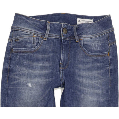 G-Star Lynn d-Mid Women Blue Skinny Regular Stretch Jeans W28 L30