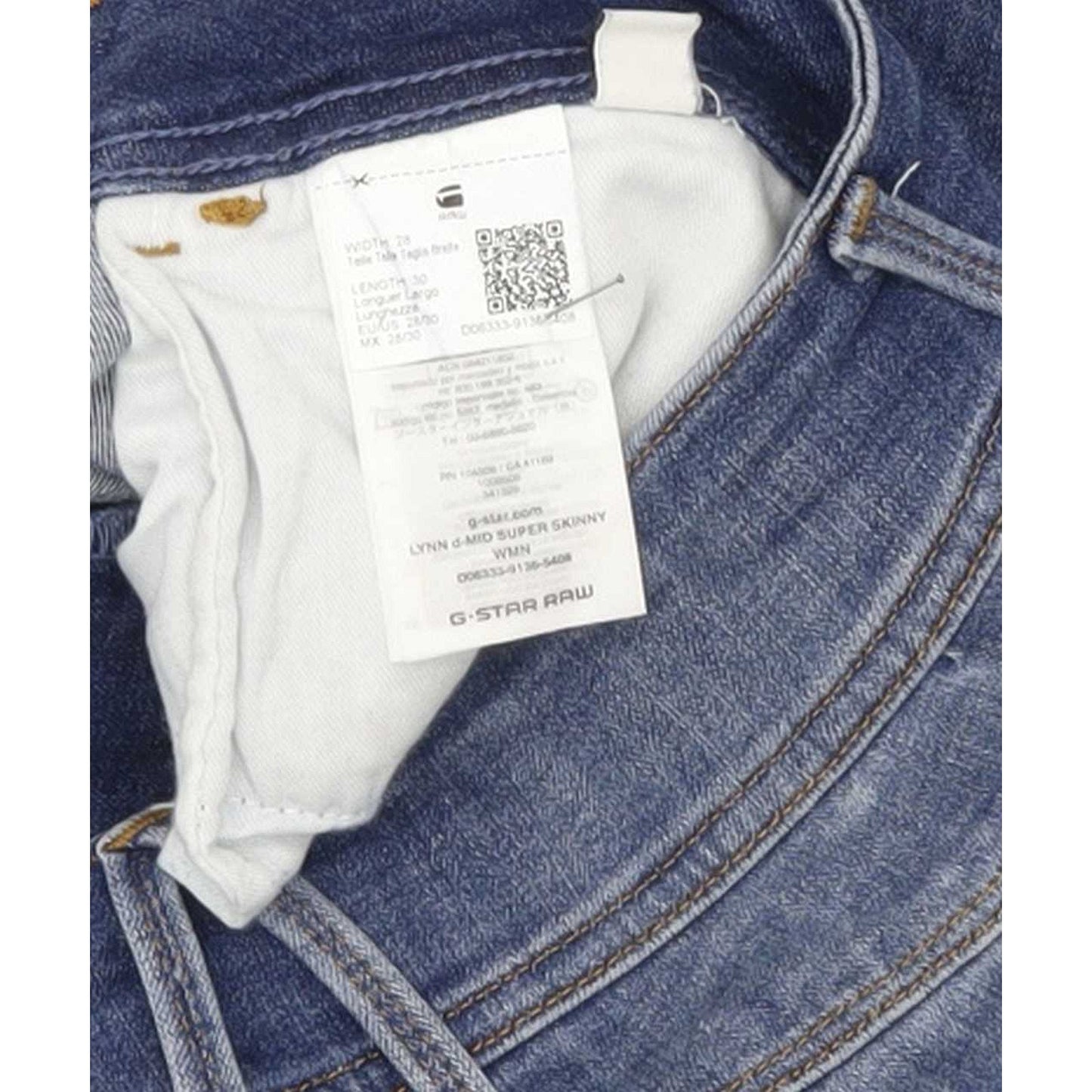 G-Star Lynn d-Mid Women Blue Skinny Regular Stretch Jeans W28 L30