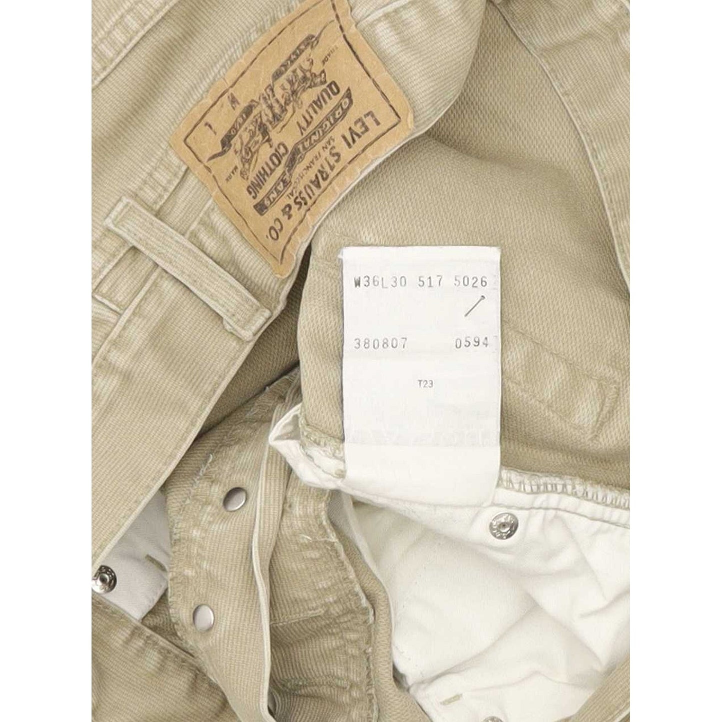 Levi's 517 Men Beige Straight Regular Jeans W35 L29
