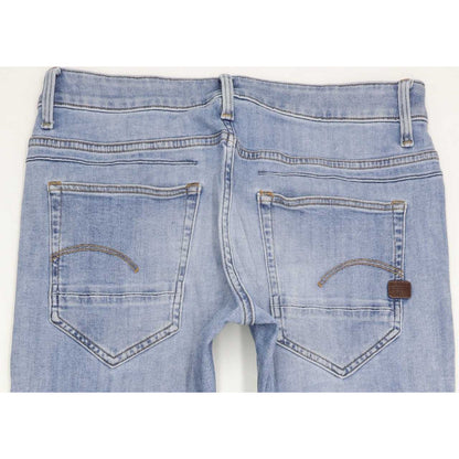 G-Star Q-Staq Men Blue Straight Slim Stretch Jeans W30 L32