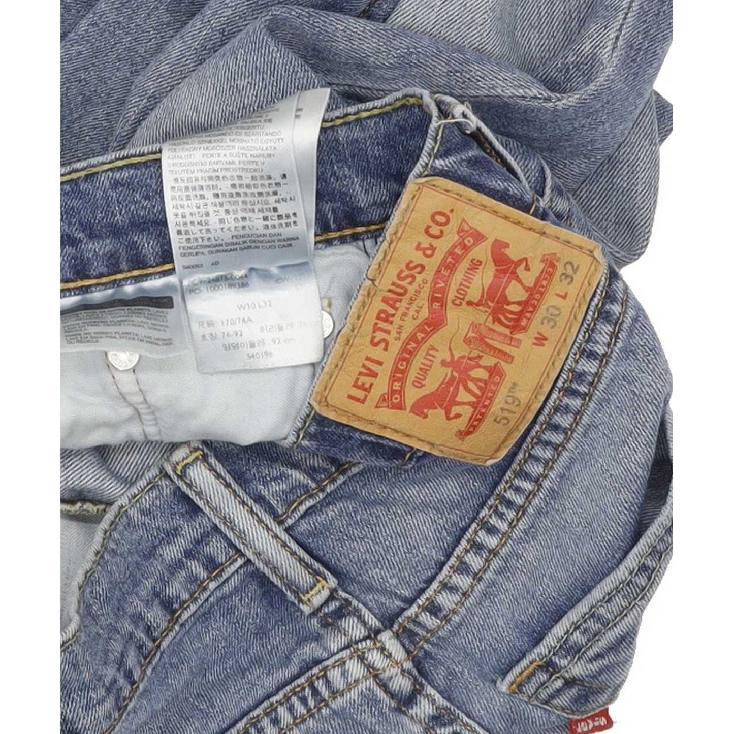 Levi's 519 Men Blue Skinny Slim Stretch Jeans W30 L29