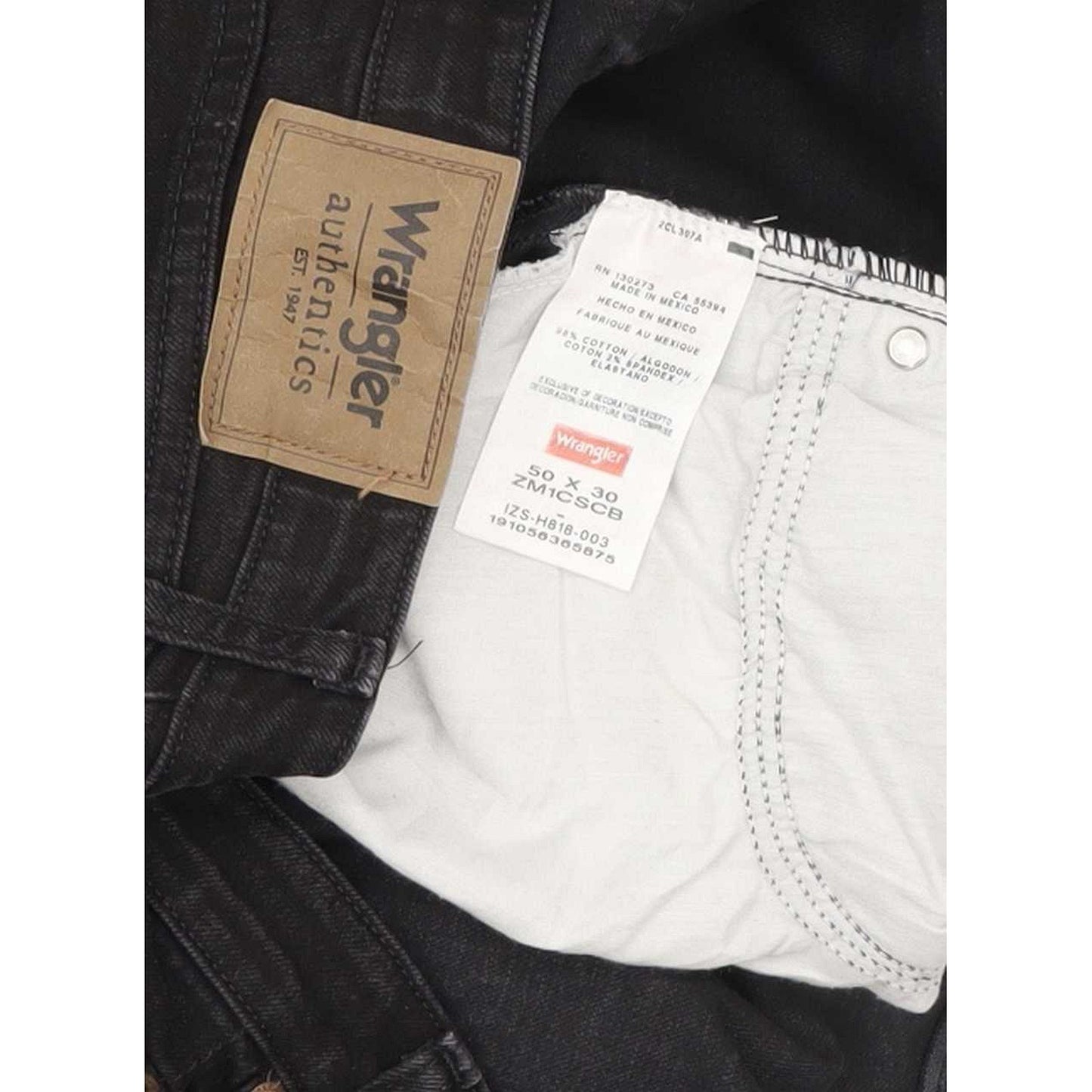 Wrangler Men Black Straight Regular Stretch Jeans W50 L30