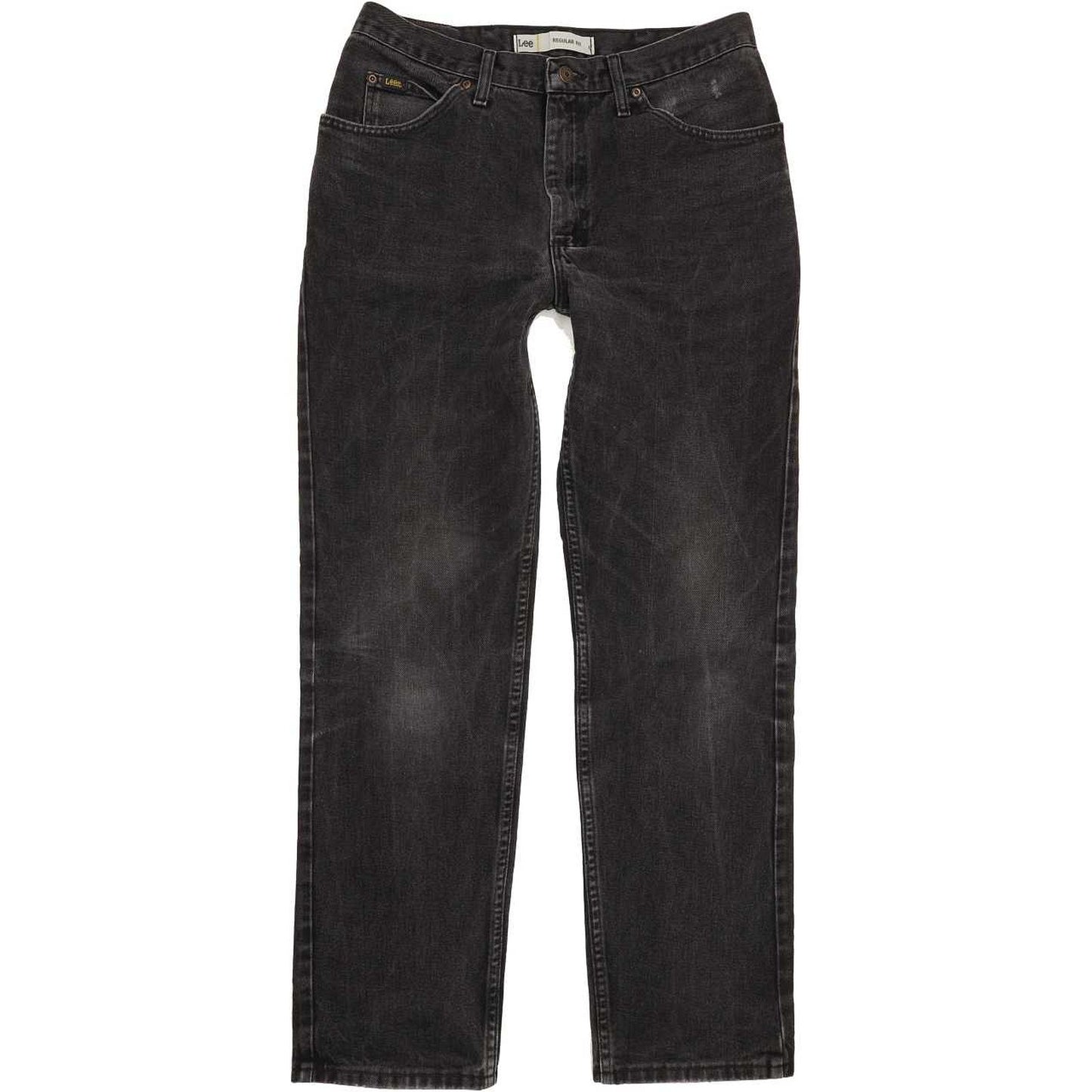 Lee Jim Men Black Straight Regular Jeans W34 L32