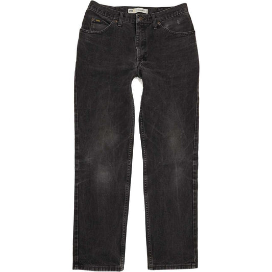 Lee Jim Men Black Straight Regular Jeans W34 L32