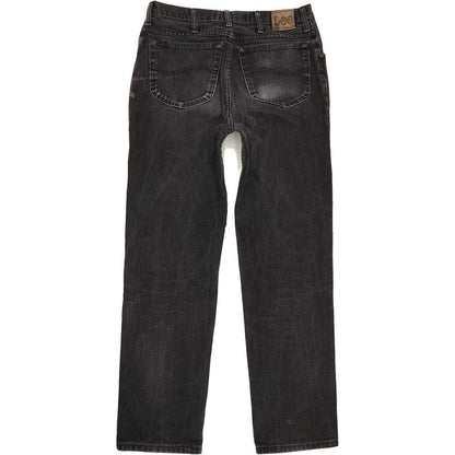Lee Jim Men Black Straight Regular Jeans W34 L32
