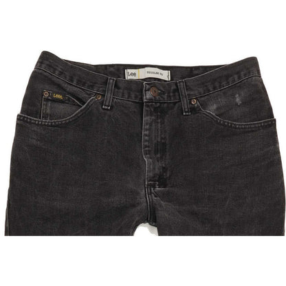 Lee Jim Men Black Straight Regular Jeans W34 L32
