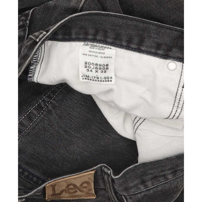 Lee Jim Men Black Straight Regular Jeans W34 L32
