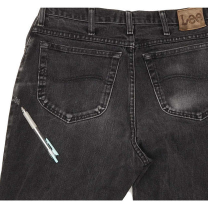 Lee Jim Men Black Straight Regular Jeans W34 L32