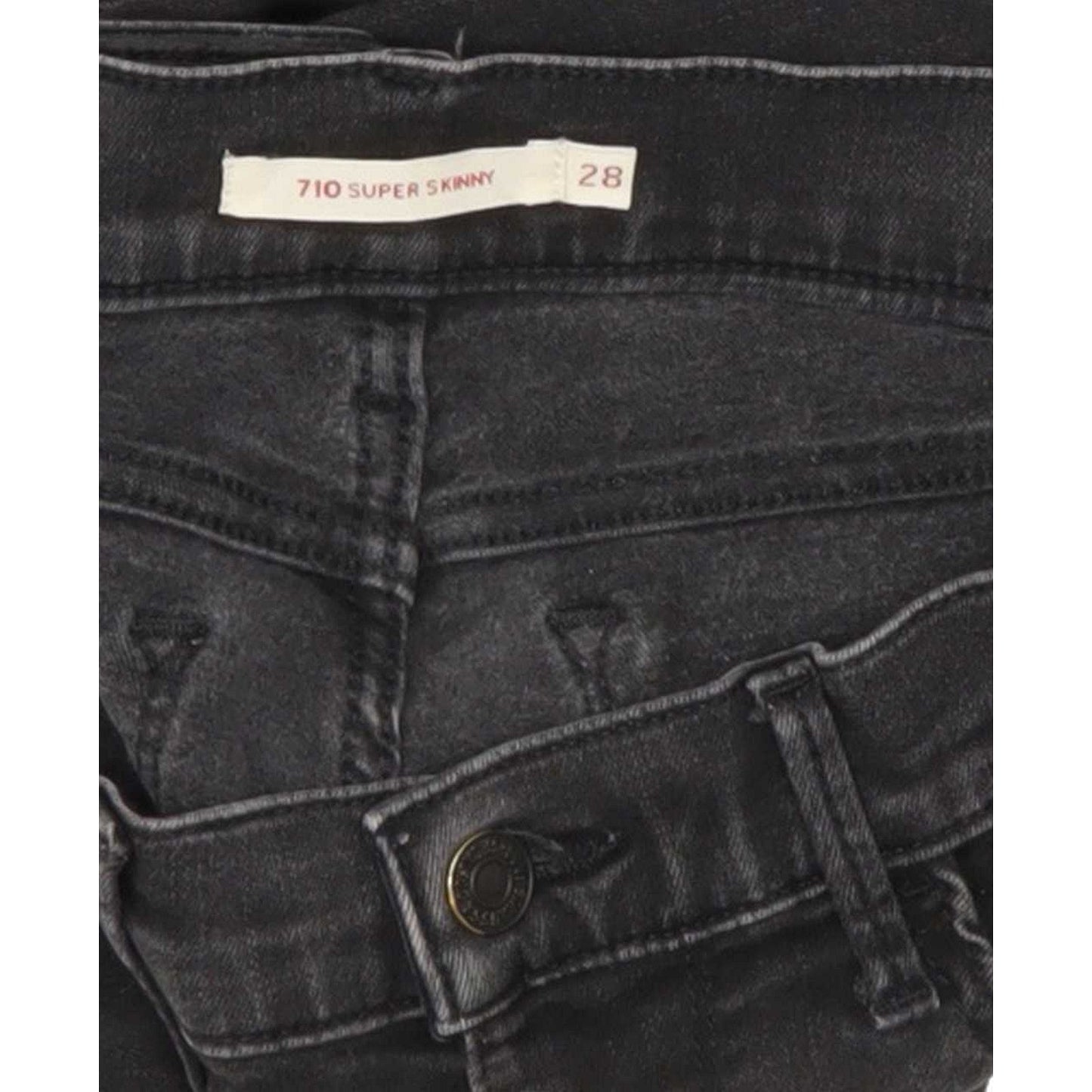 Levi's 710 Super Women Black Skinny Slim Jeans W28 L28