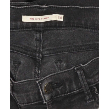 Levi's 710 Super Women Black Skinny Slim Jeans W28 L28