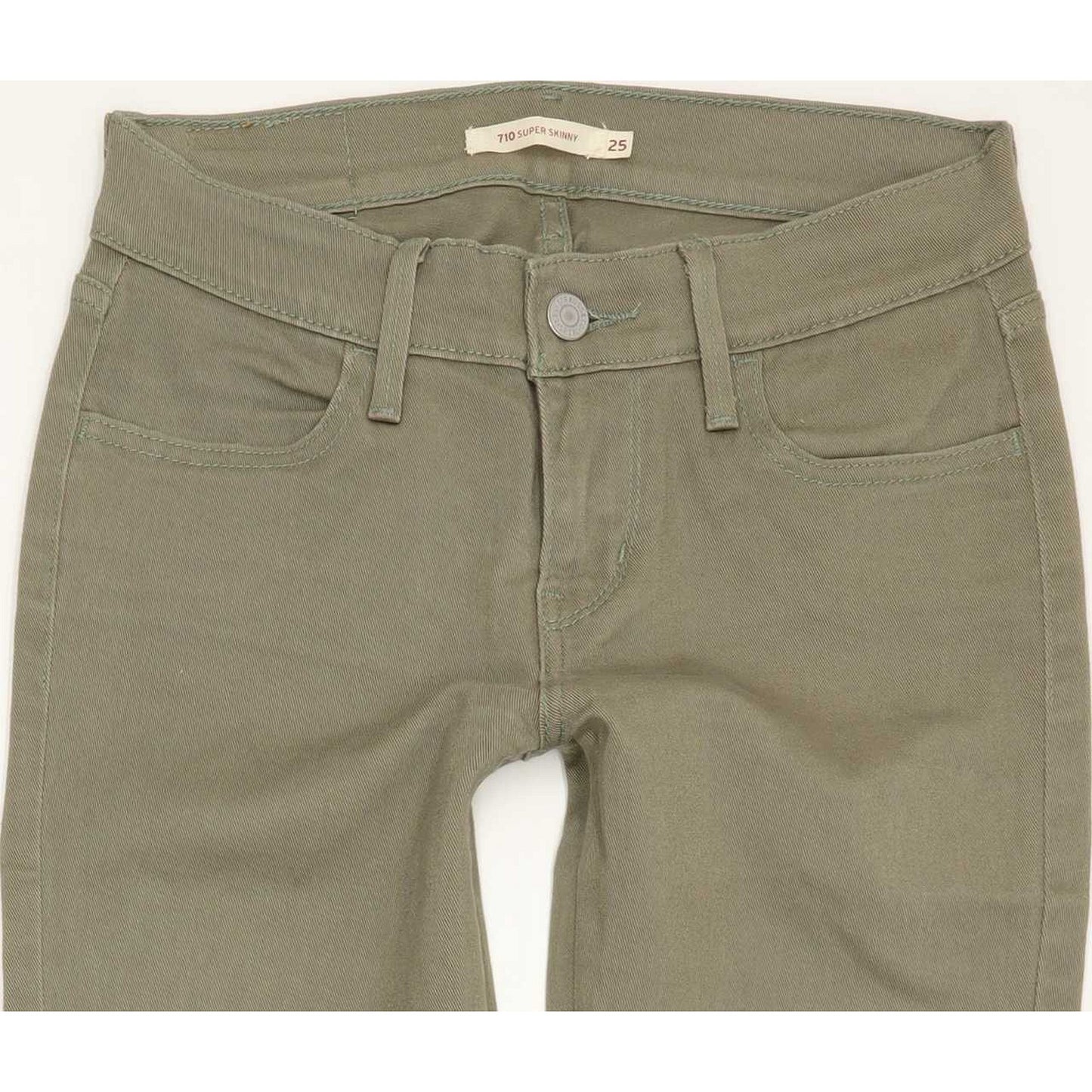 Levi's 710 Super Men Khaki Skinny Slim Stretch Jeans W25 L26