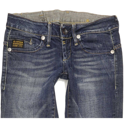 G-Star Midge Women Blue Straight Slim Stretch Jeans W26 L33