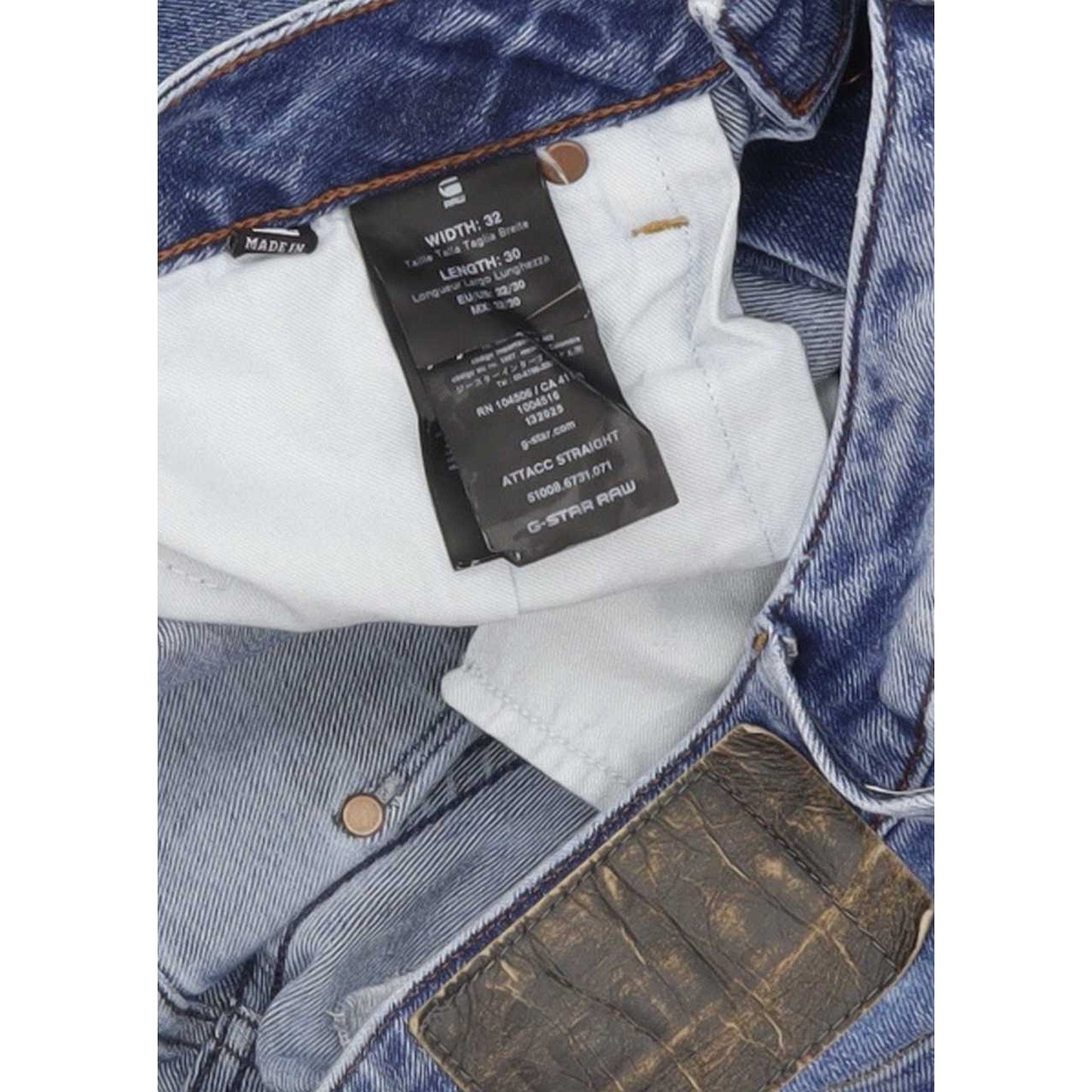 G-Star Attacc Men Blue Straight Regular Stretch Jeans W32 L29