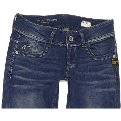 G-Star Lynn Women Blue Straight Slim Stretch Jeans W26 L31