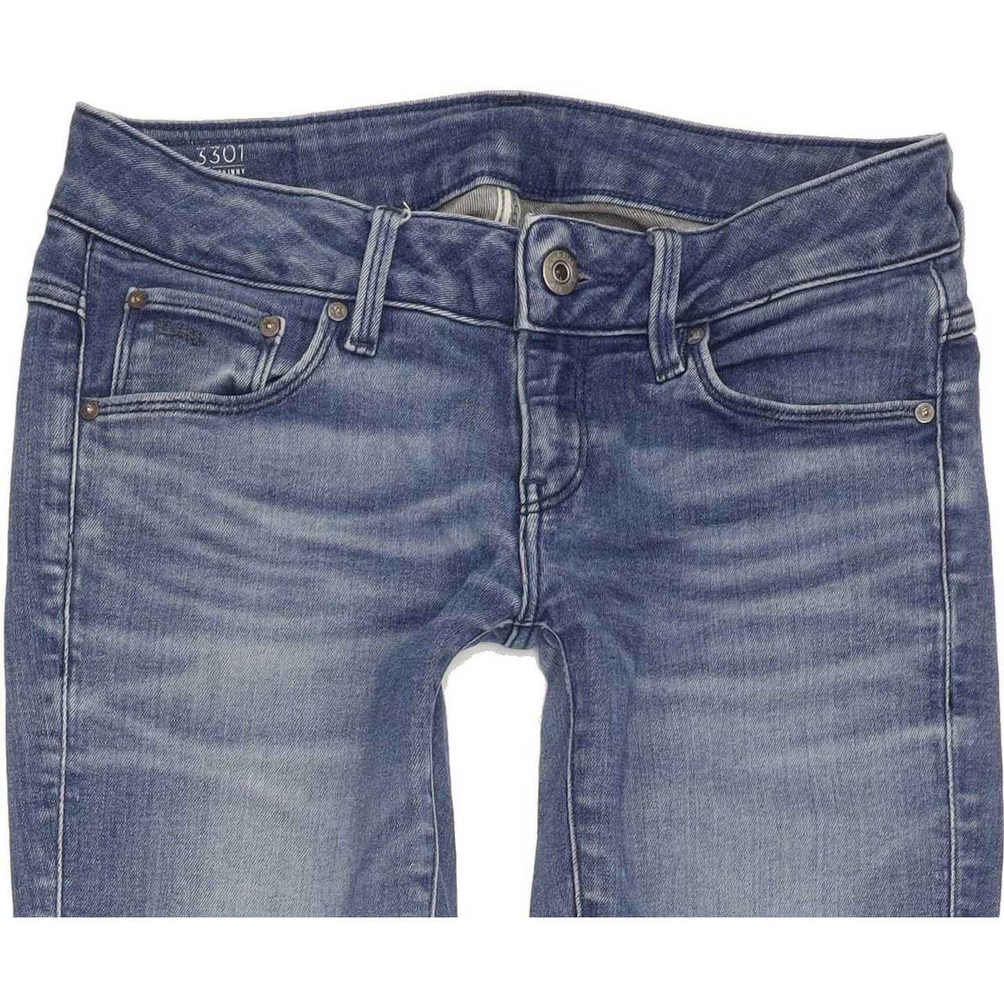 G-Star 3301 Low Women Blue Skinny Slim Stretch Jeans W26 L30