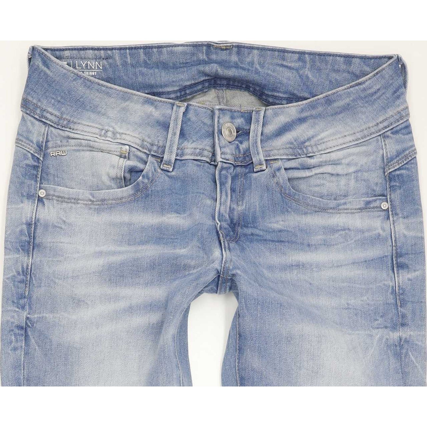 G-Star Lynn Mid Women Blue Skinny Slim Stretch Jeans W26 L32