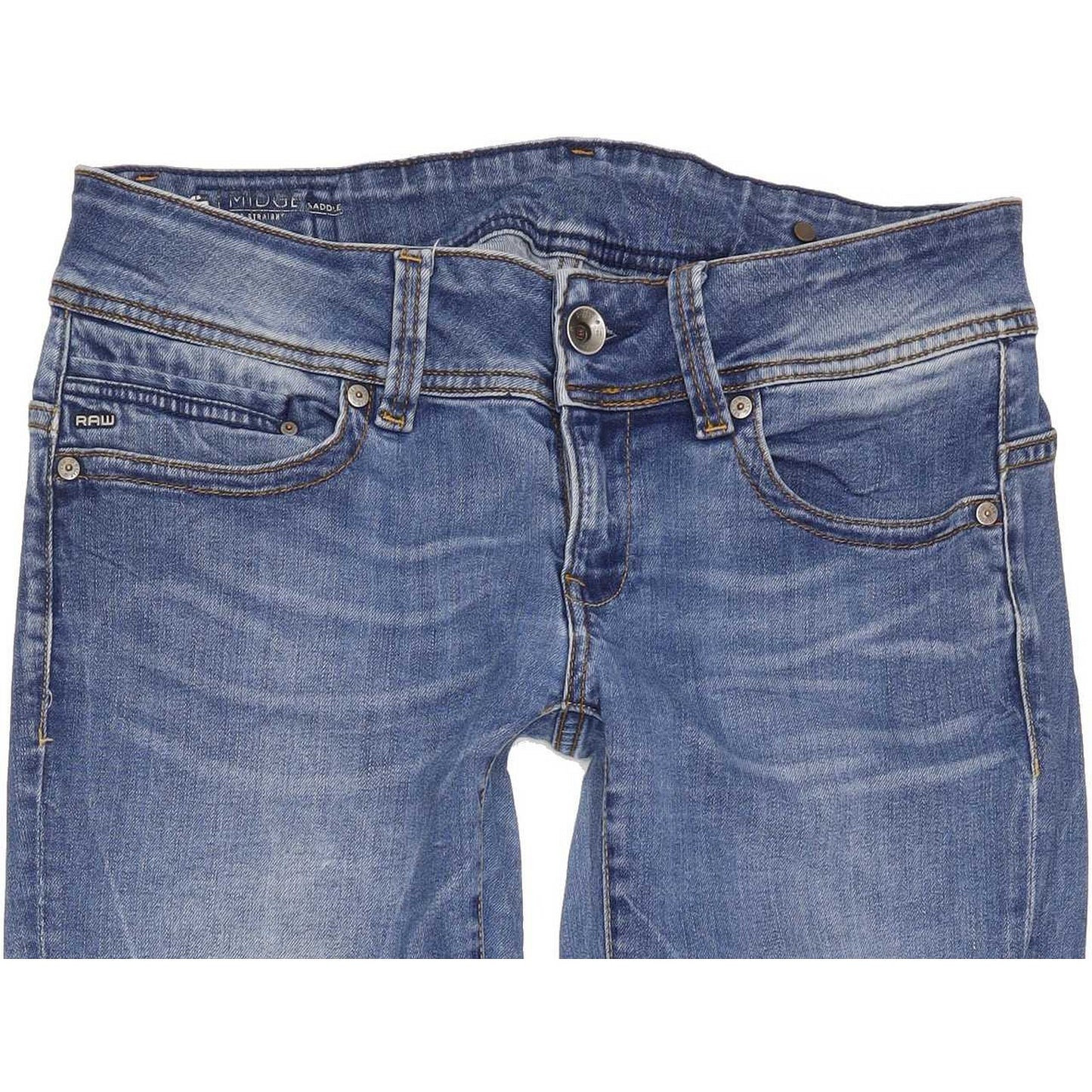 G-Star Midge Saddle Mid Women Blue Straight Slim Stretch Jeans W29 L32