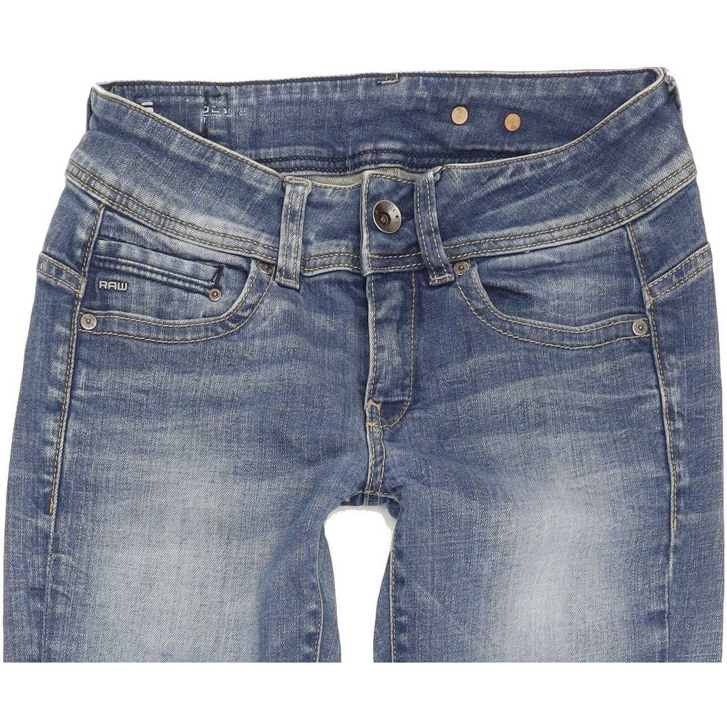 G-Star Midge Saddle Mid Women Blue Straight Slim Jeans W26 L26