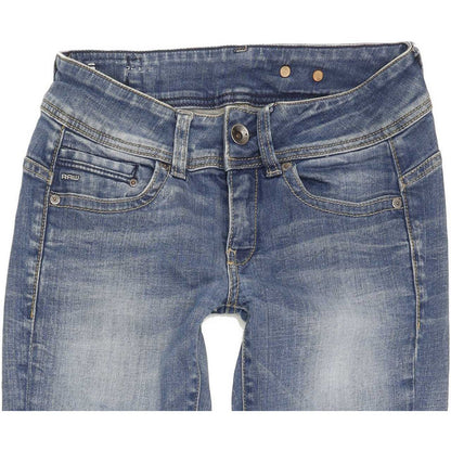 G-Star Midge Saddle Mid Women Blue Straight Slim Jeans W26 L26