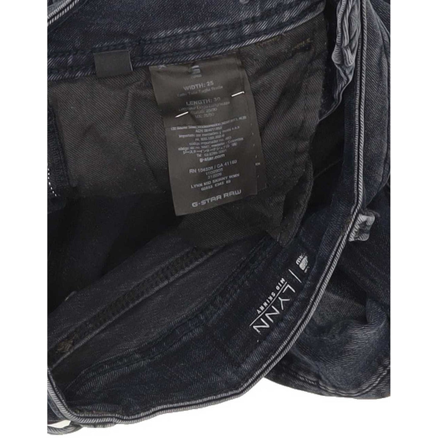 G-Star Lynn Mid Women Blue Skinny Slim Stretch Jeans W25 L30
