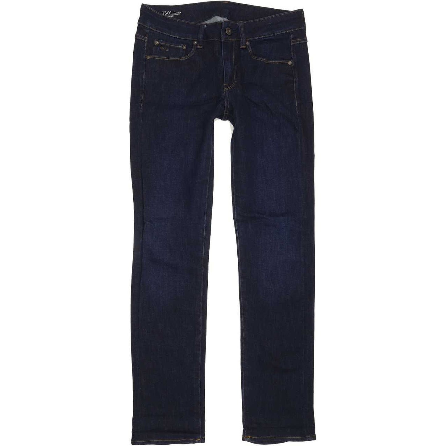G-Star 3301 Contour High Women Blue Straight Regular Jeans W27 L30