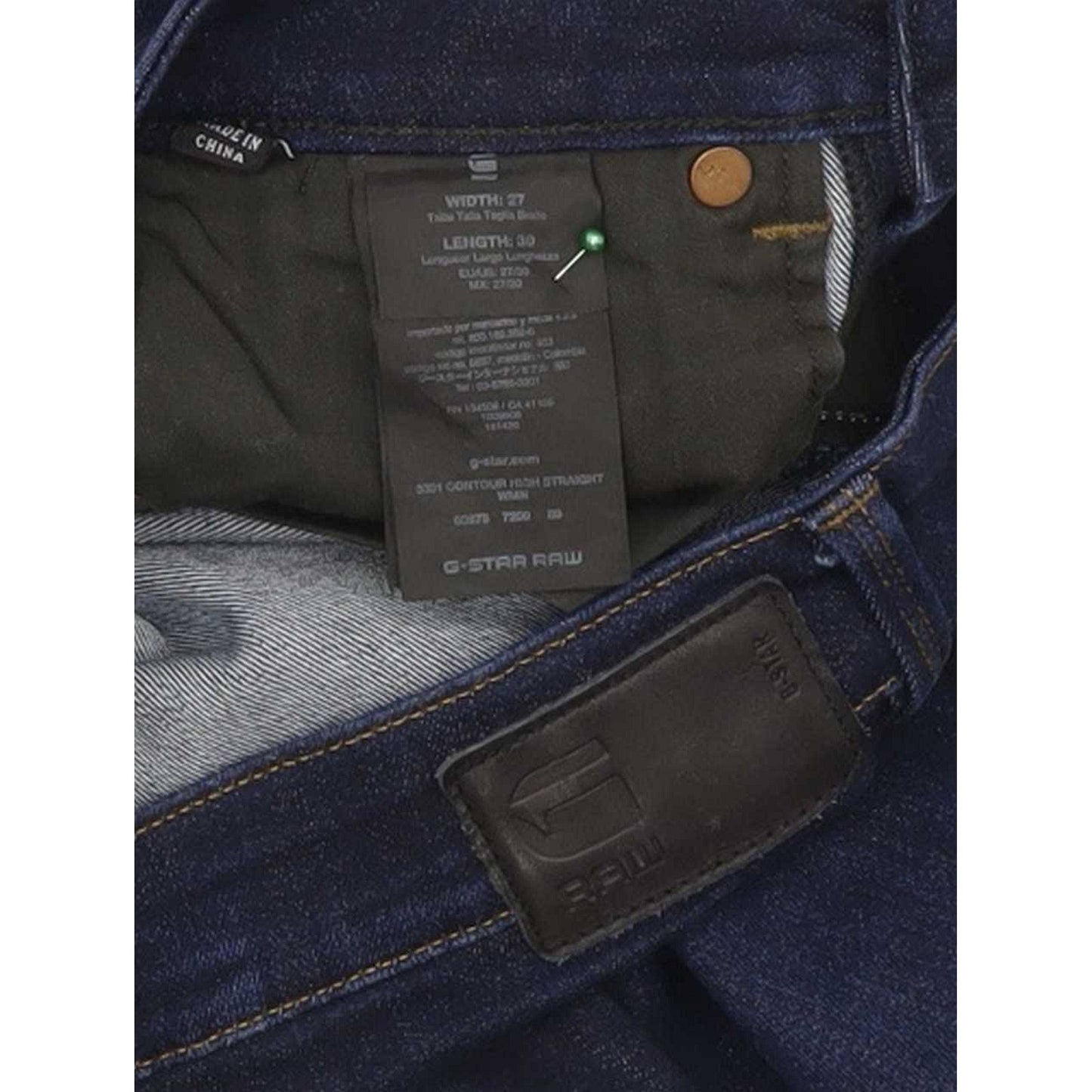 G-Star 3301 Contour High Women Blue Straight Regular Jeans W27 L30