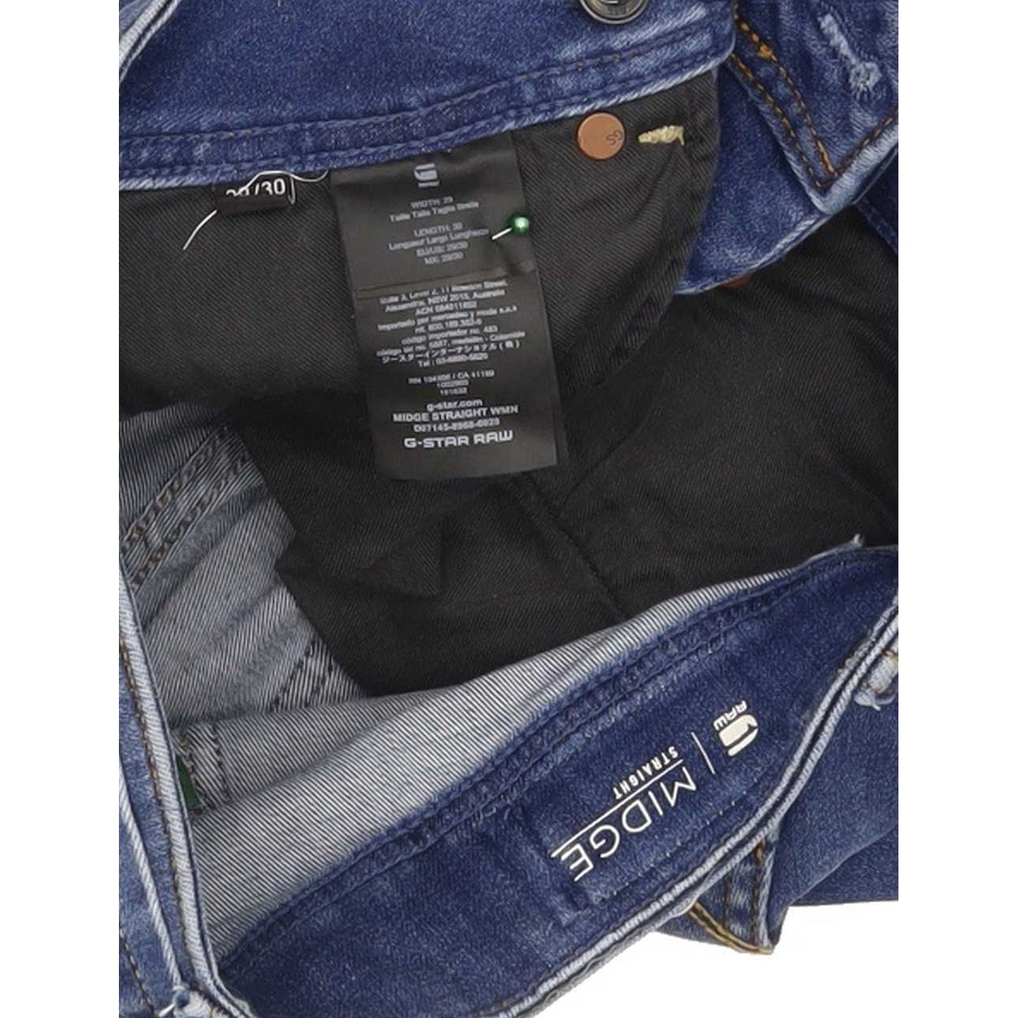 G-Star Midge Women Blue Straight Slim Stretch Jeans W29 L30