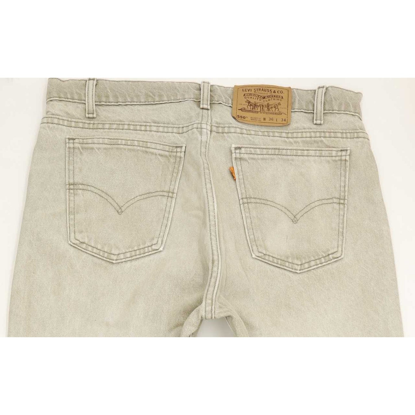 Levi's 550 Made in USA Men Beige Tapered Relaxed Jeans W36 L34