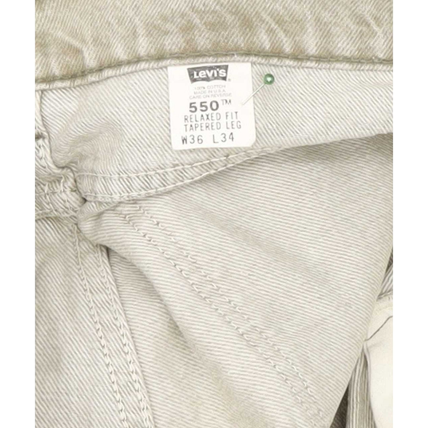 Levi's 550 Made in USA Men Beige Tapered Relaxed Jeans W36 L34