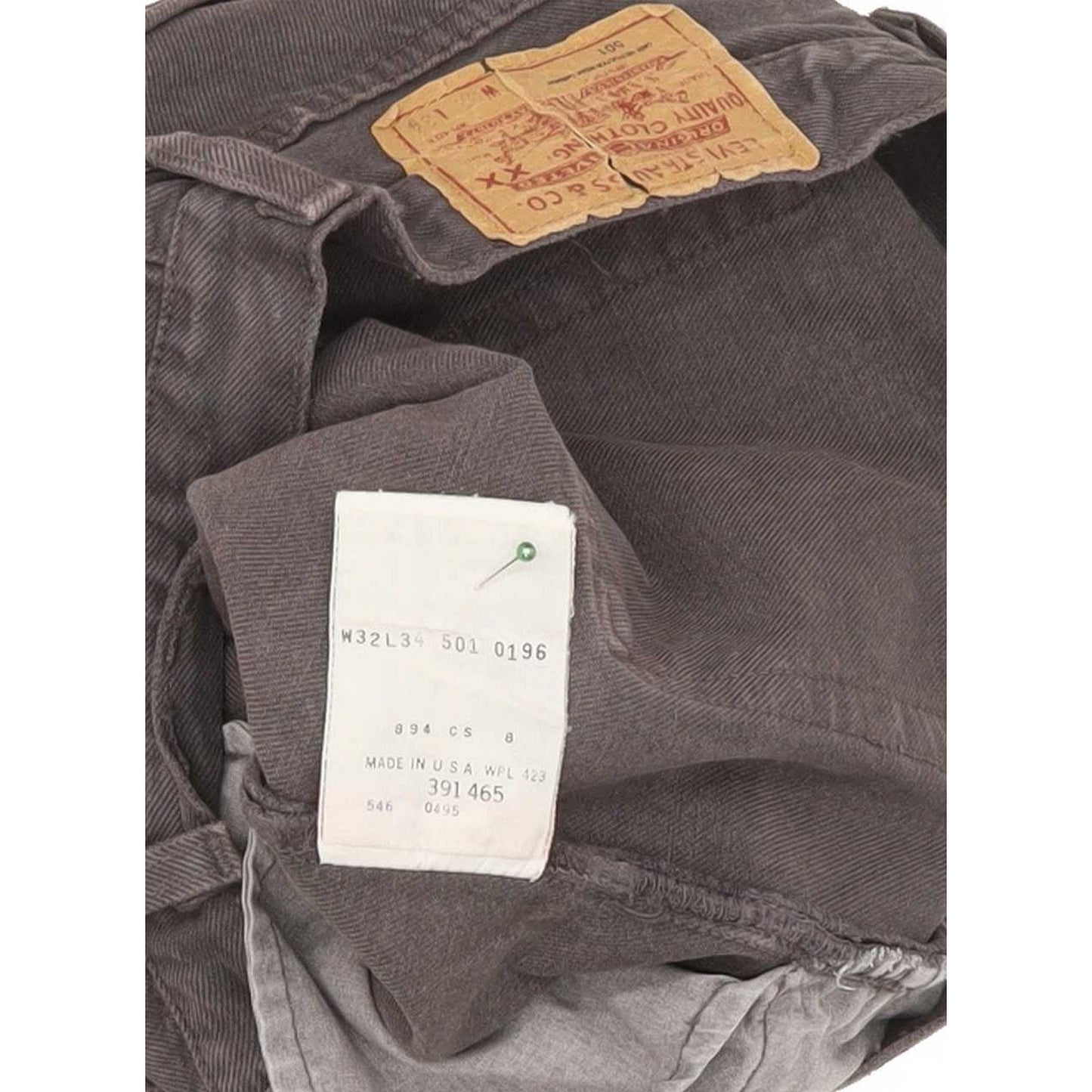Levi's 501 Made in USA Men Grey Straight Regular Jeans W32 L33