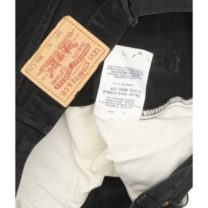 Levi's 521 Men Black Straight Regular Jeans W34 L34