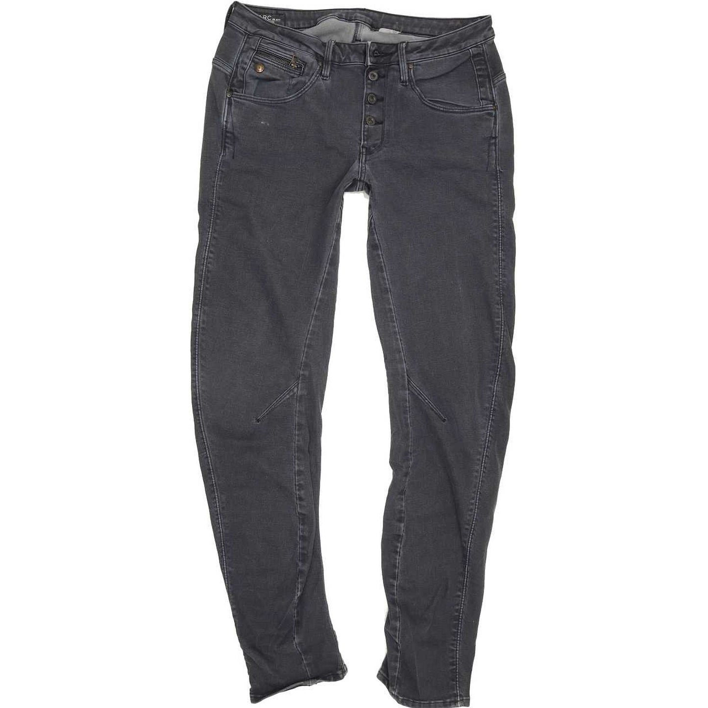 G-Star Arc 3D Btn Women Grey Tapered Slim Boyfriend Stretch Jeans W27 L32