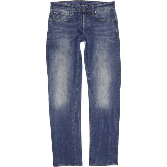 G-Star 3301 Men Blue Straight Slim Stretch Jeans W30 L33