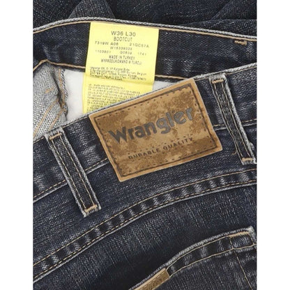 Wrangler Durable Quality Men Blue Bootcut Regular Jeans W37 L28