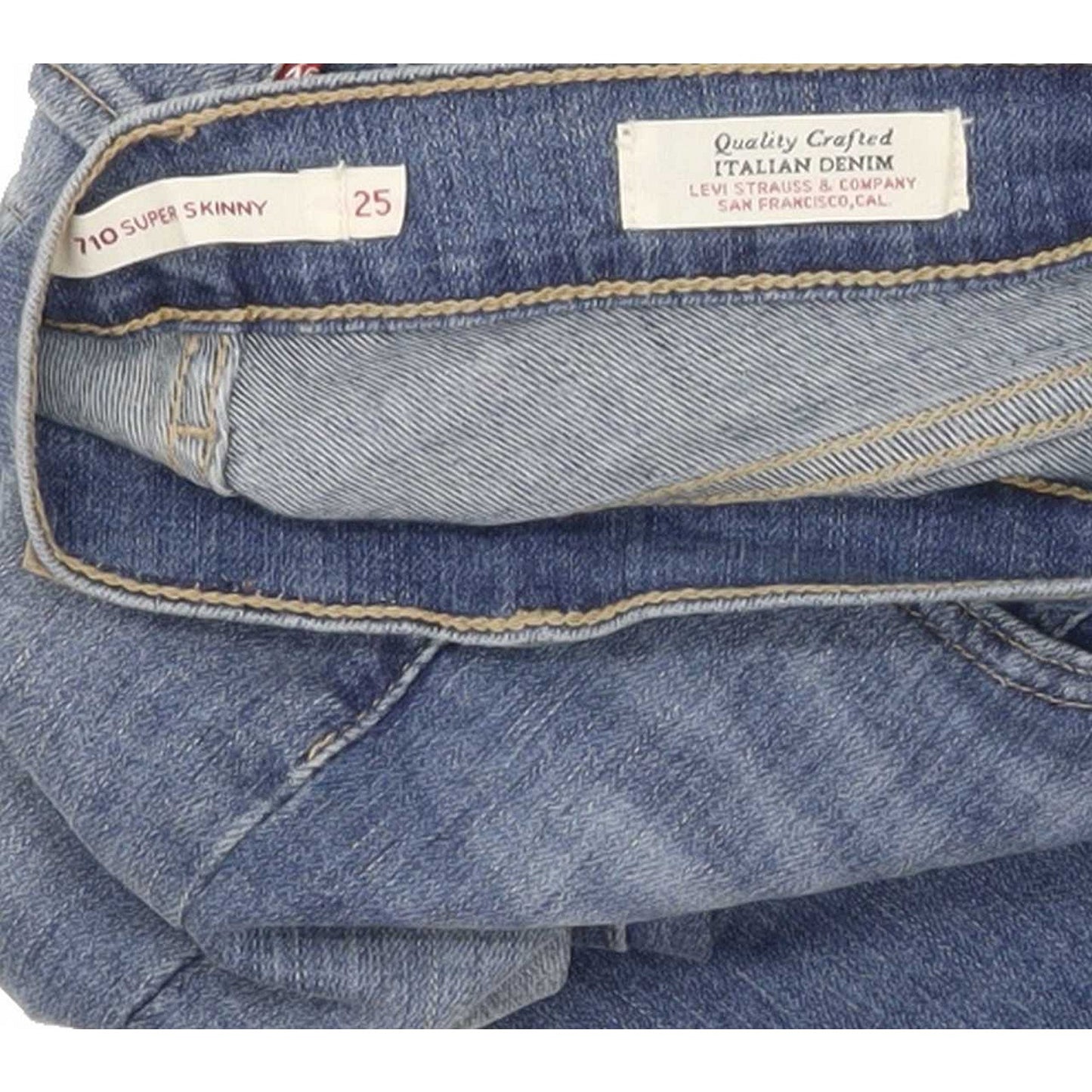Levi's 710 Super Women Blue Skinny Slim Stretch Jeans W25 L32
