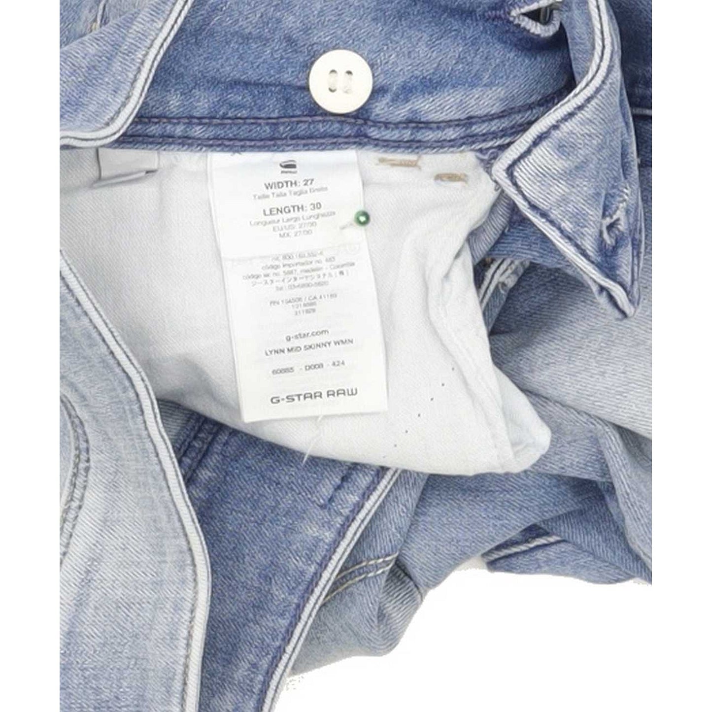 G-Star Lynn Mid Women Blue Skinny Slim Stretch Jeans W27 L30