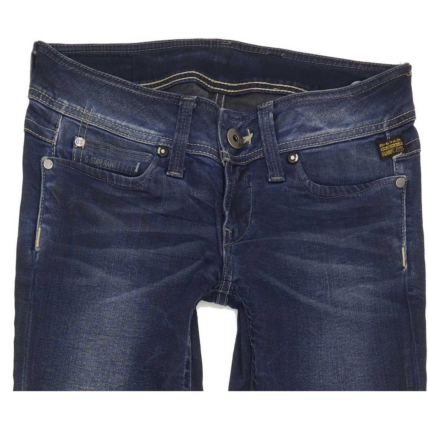 G-Star Ford Women Blue Straight Slim Stretch Jeans W26 L33